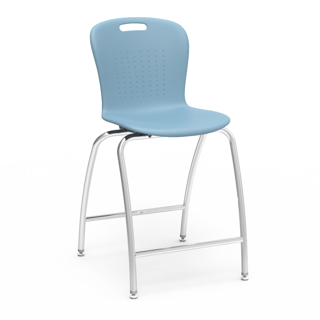 Sage Series 4-Leg Stool with Civitas Frame 25in Horizon Chrome