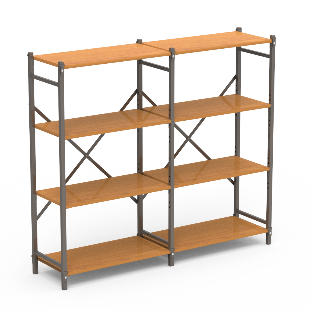 Wood Storage Shelving Double Unit, 36" x 18" x 66"
