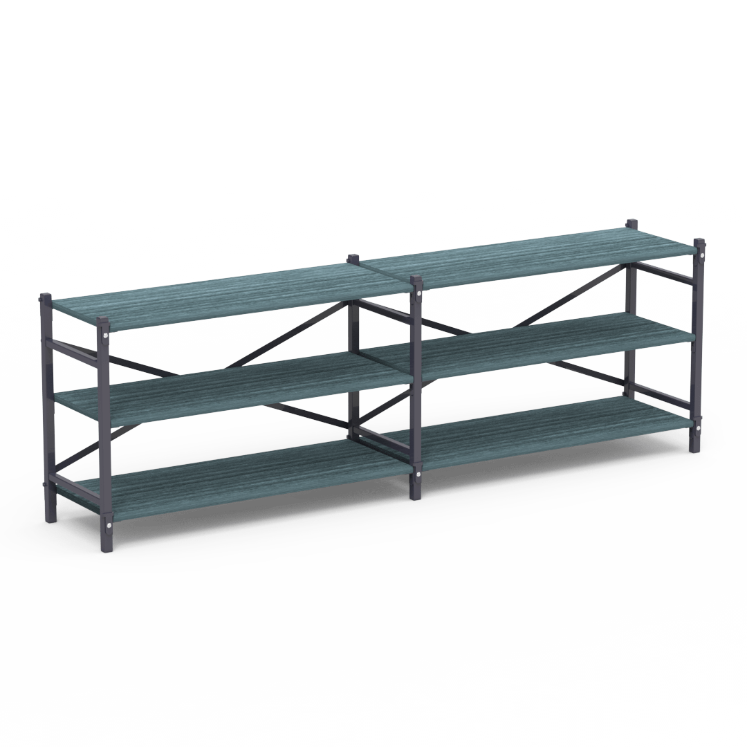 Wood Storage Shelving Double Unit, 48" x 18" x 33"
