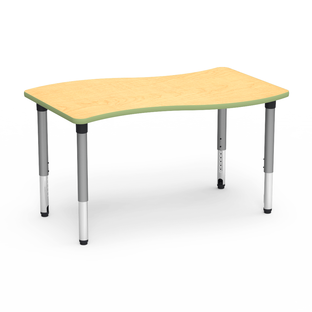 5000 Series Table 30in x 54in Slide 24in - 32in Adjustable Fusion Maple Green Apple Silver Mist