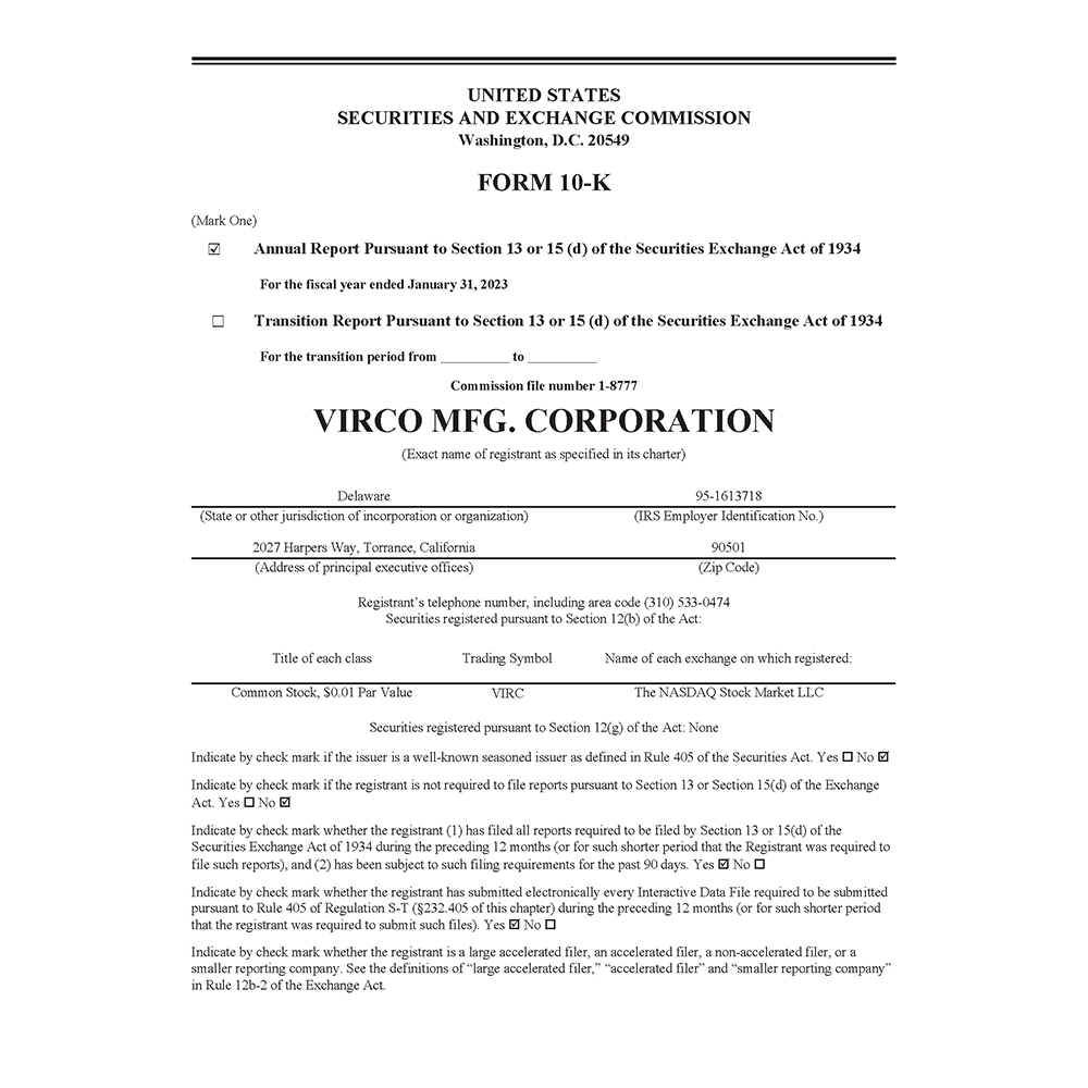 Virco Annual Report