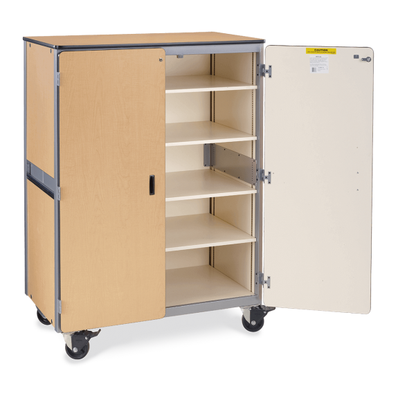 Mobile Storage Cabinet With Four Shelves