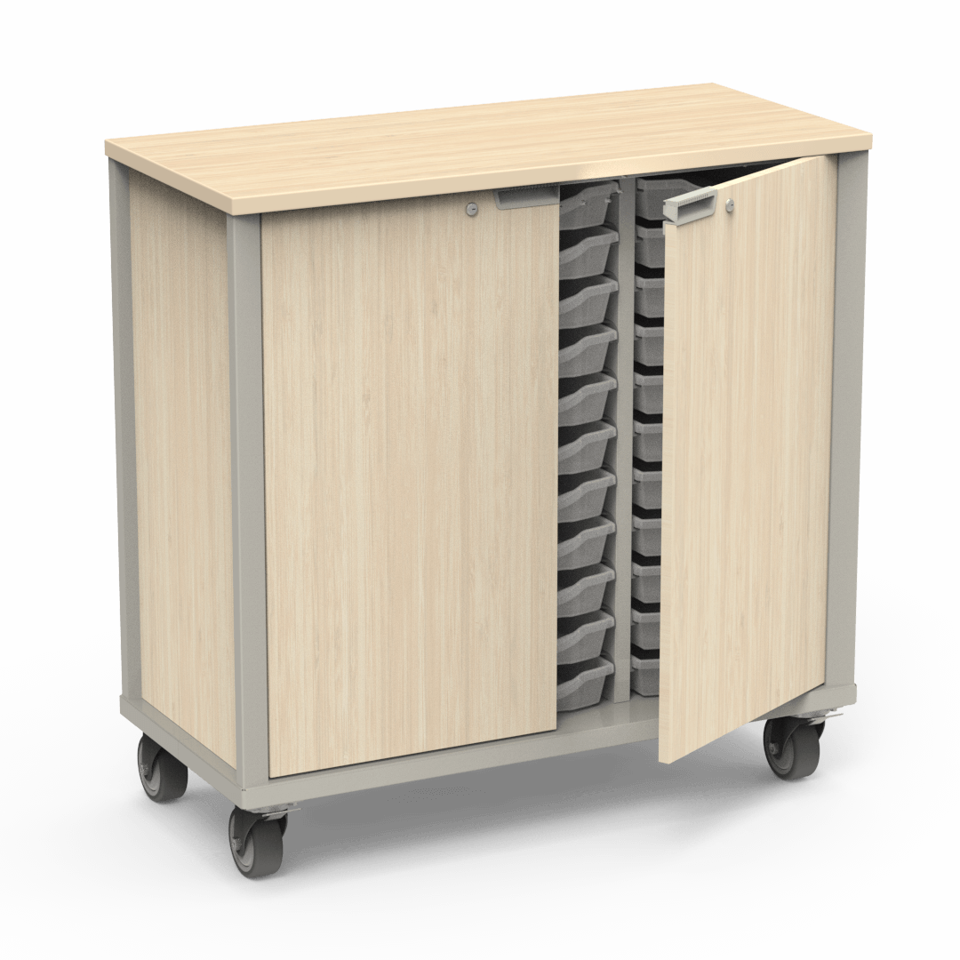 Topaz Series Mobile Storage Cabinet with Tote Trays