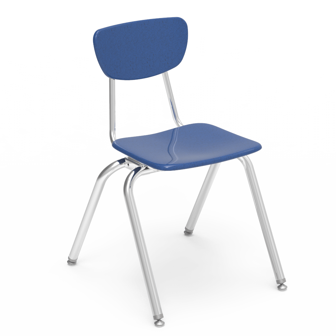 3000 Series 4-Leg Stack Chair 18in  5th Grade - Adult Sky Blue Chrome