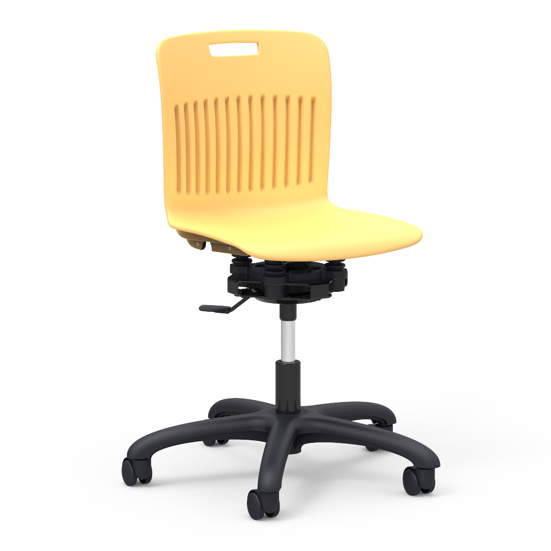 Analogy Series R2M Mobile Task Chair 17-1/2in - 20-1/2in 5th Grade - Adult Squash Char Black