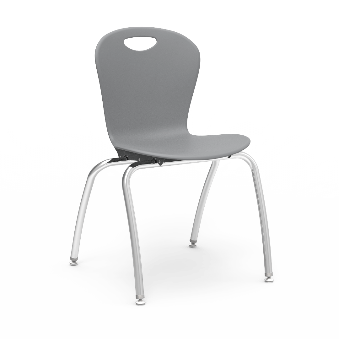 ZUMA Series 4-Leg Chair with Civitas Frame 18in  5th Grade - Adult Graphite Chrome