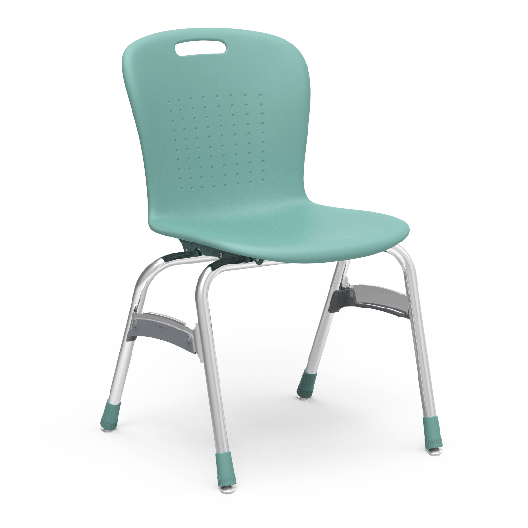 Sage Series 4-Leg Stack Chair 18in  5th Grade - Adult Sea Mist Chrome