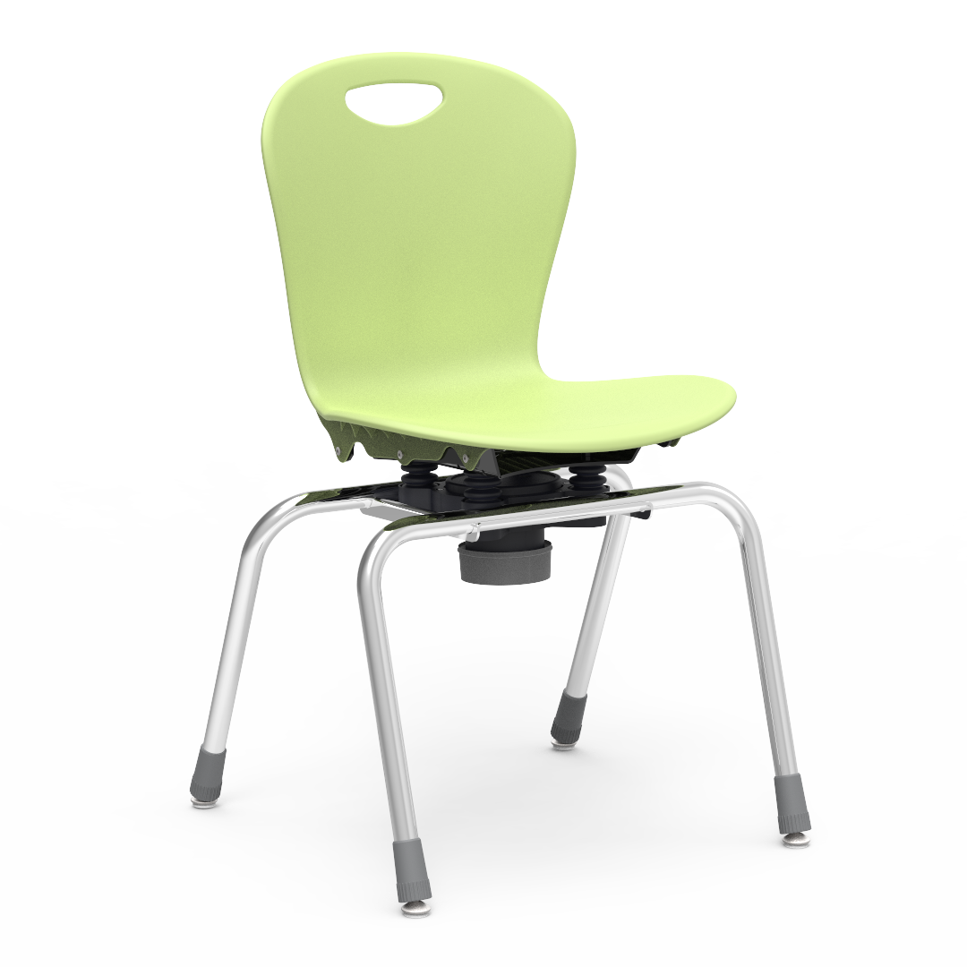 ZUMA Series C2M 4-Leg Chair 18in  5th Grade - Adult Green Apple Chrome