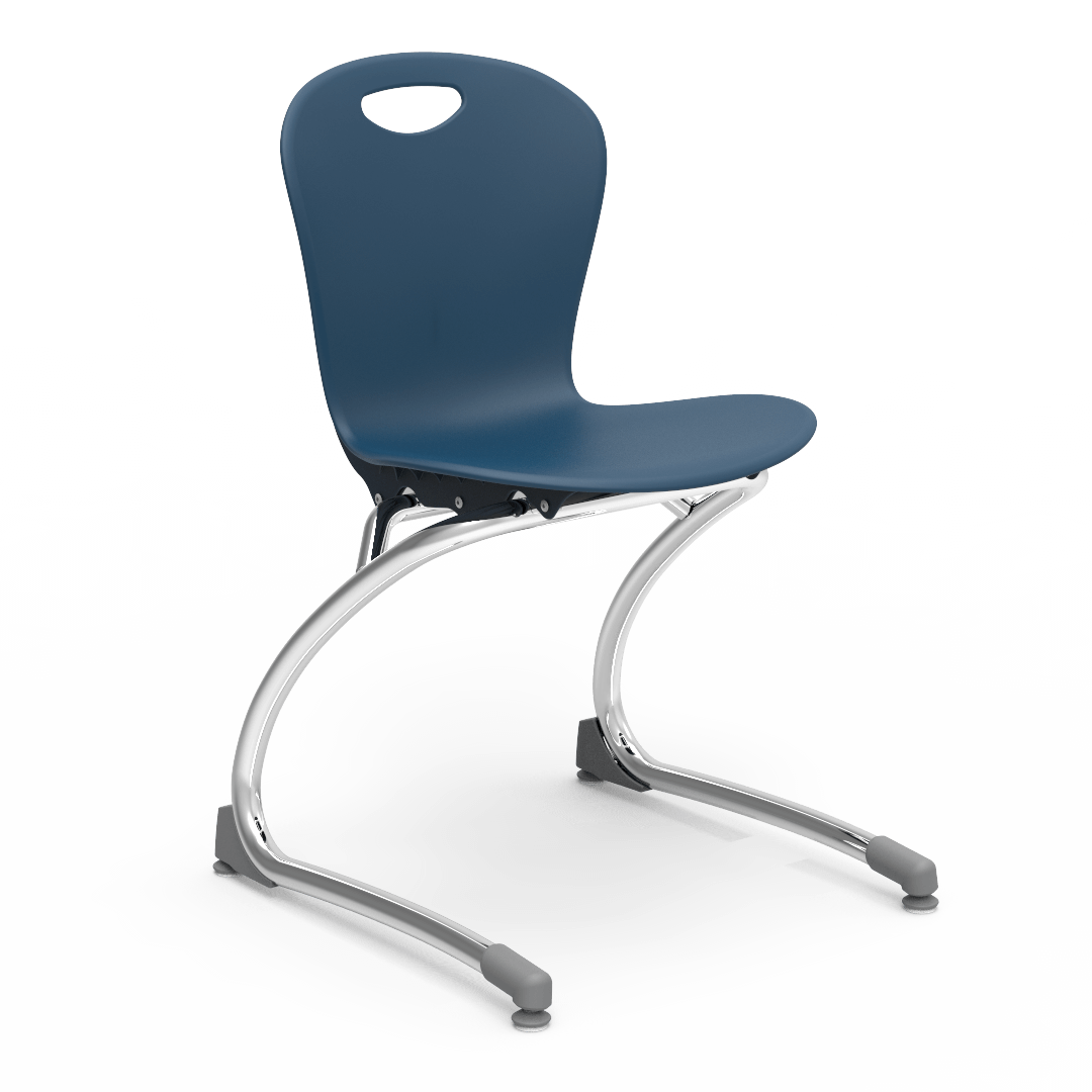 ZUMA Series Cantilever Chair 15in 1st - 4th Grade Navy Chrome