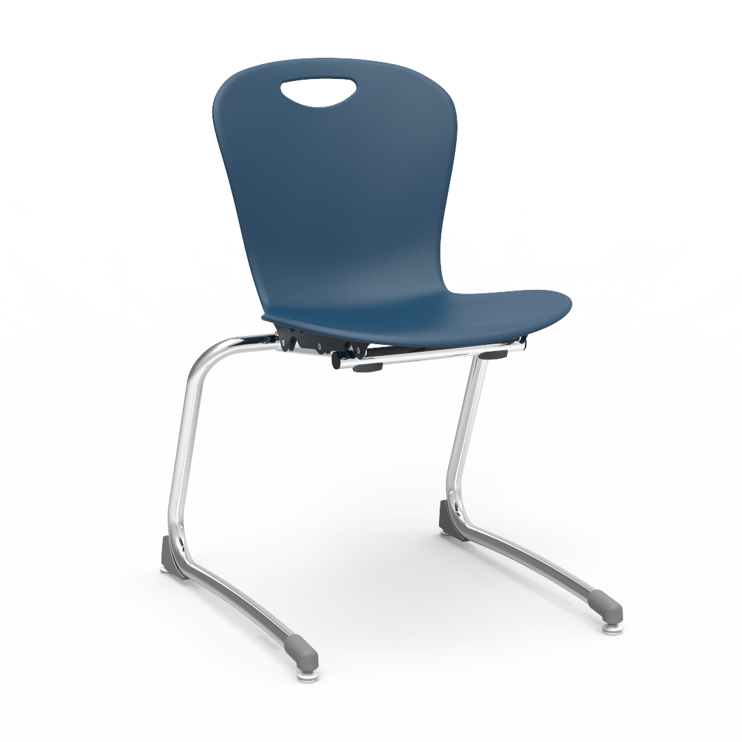 ZUMA Series Stacking Cantilever Chair 18in  5th Grade - Adult Navy Chrome