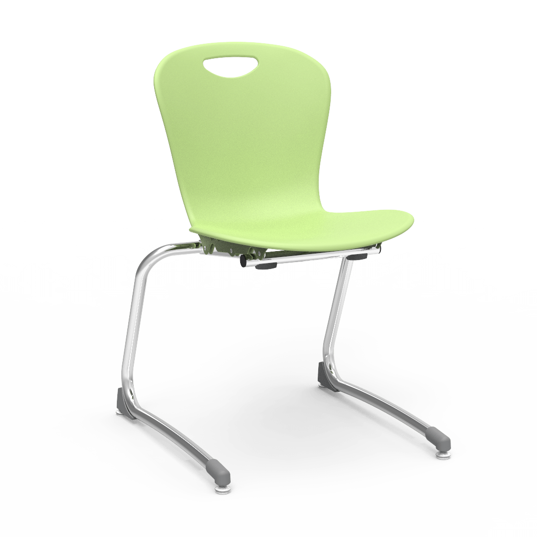ZUMA Series Stacking Cantilever Chair 18in  5th Grade - Adult Green Apple Chrome