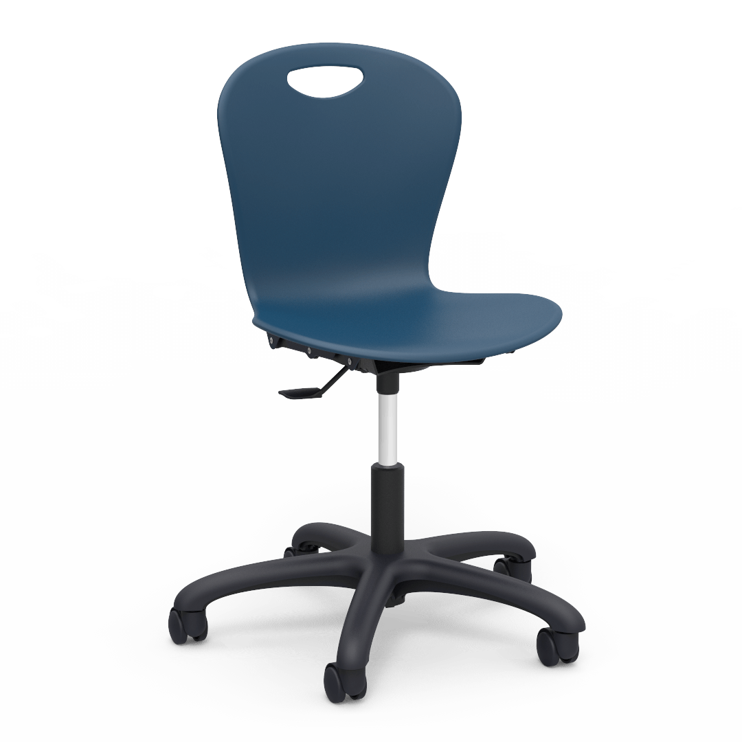 ZUMA Series Mobile Task Chair 16in - 20in 5th Grade - Adult Navy Char Black