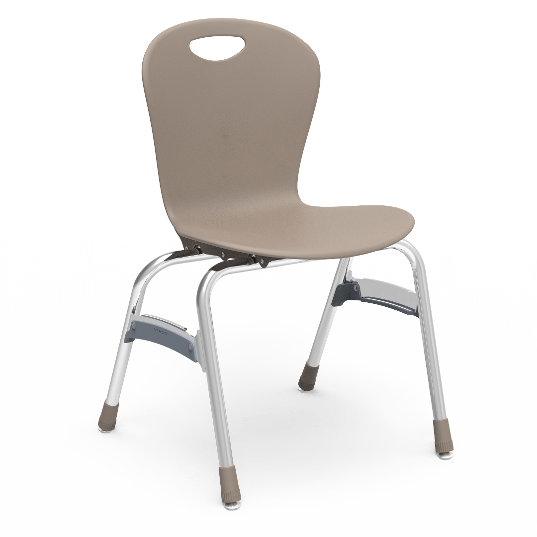ZUMA Series 4-Leg Stack Chair 18in  5th Grade - Adult Adobe Chrome