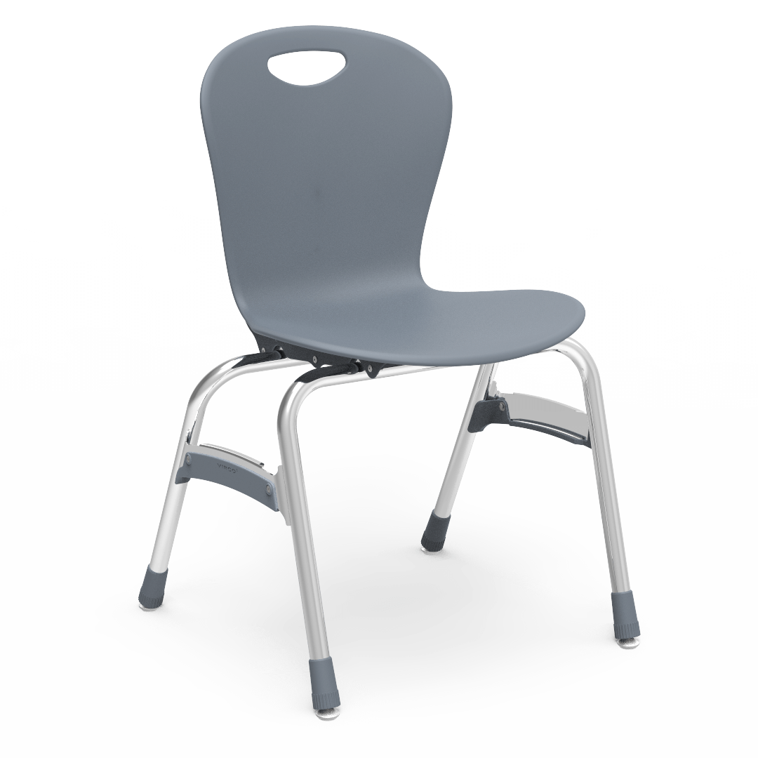 ZUMA Series 4-Leg Stack Chair 18in  5th Grade - Adult Eclipse Chrome