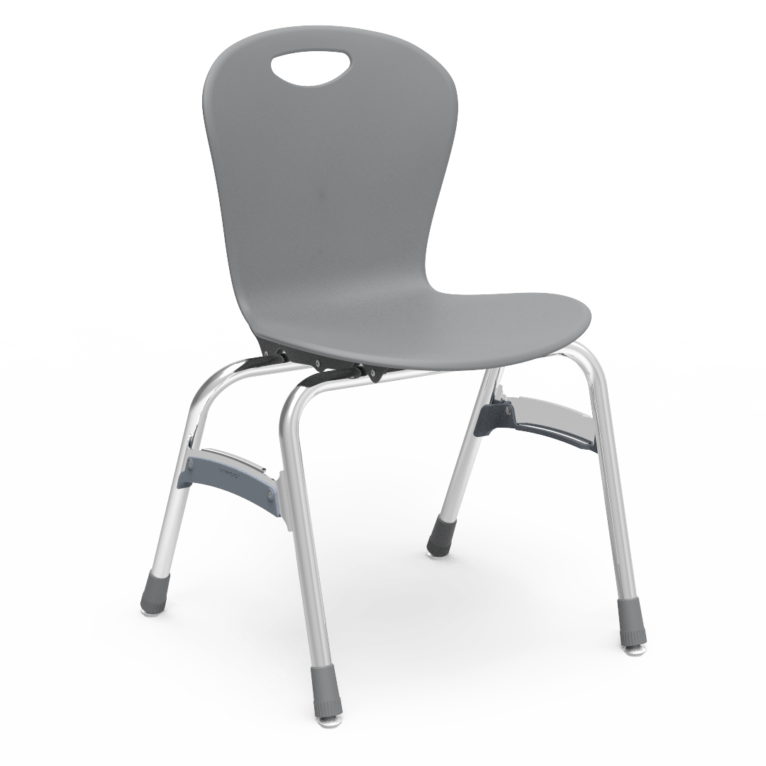 ZUMA Series 4-Leg Stack Chair 18in  5th Grade - Adult Graphite Chrome