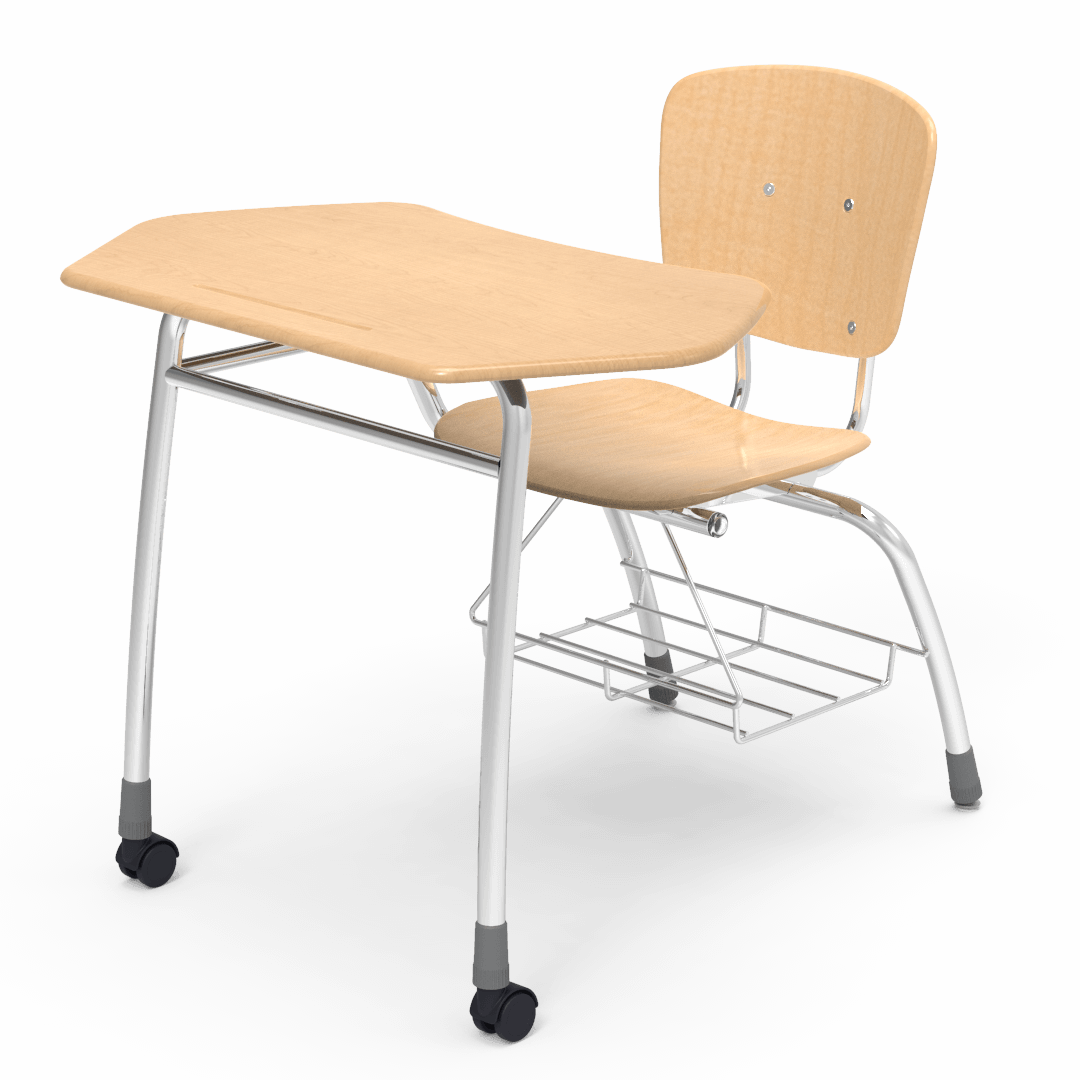 Civitas Agile Plywood Combo Unit Hard Plastic Top 18in with Bookrack Clear Fusion Maple Chrome