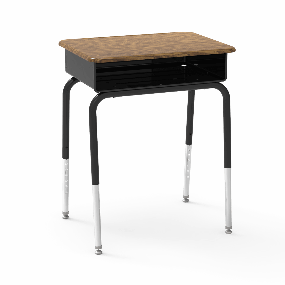 785 Series Hard Plastic Desk with Metal Book Box
