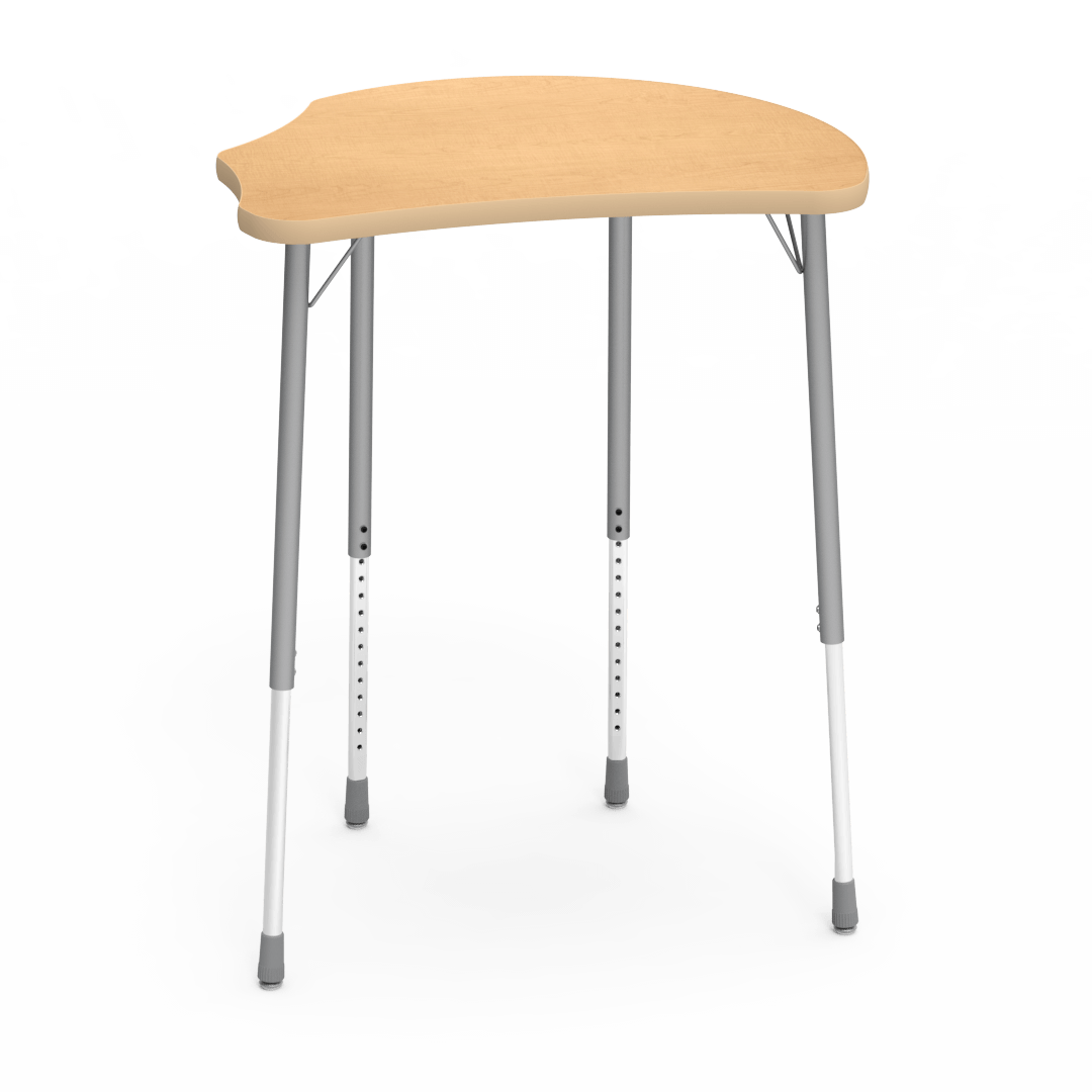 Molecule Series Stand-Up Height Desk 29in - 41in Adjustable Fusion Maple Fusion Maple Silver Mist