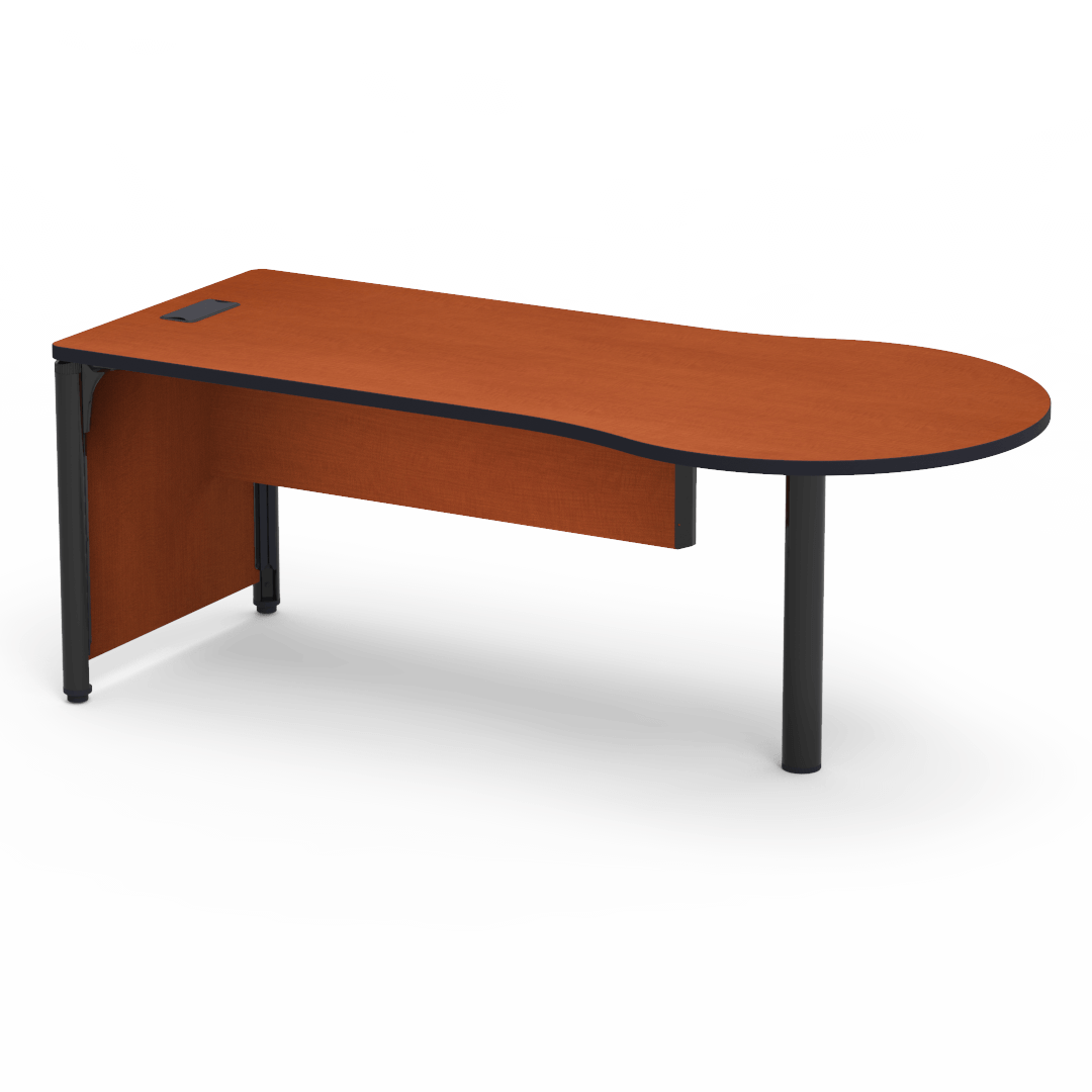 Plateau Series Desk 36in x 76in Peninsula 29in Carmel Sagawood Char Black Char Black
