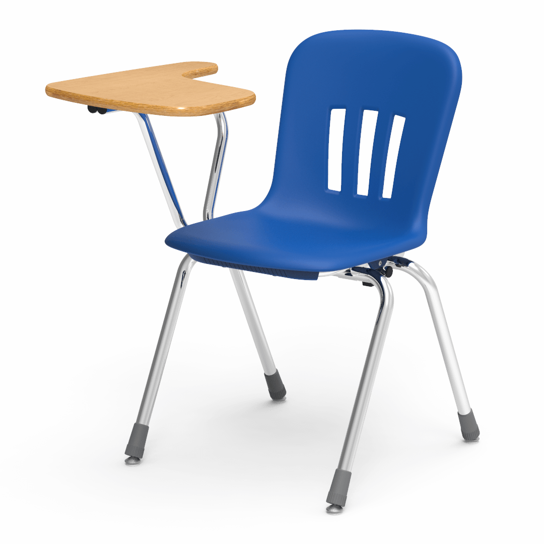 Metaphor Series Chair Desk Tablet Arm Top 18in  5th Grade - Adult Cobalt Blue Fusion Maple Chrome