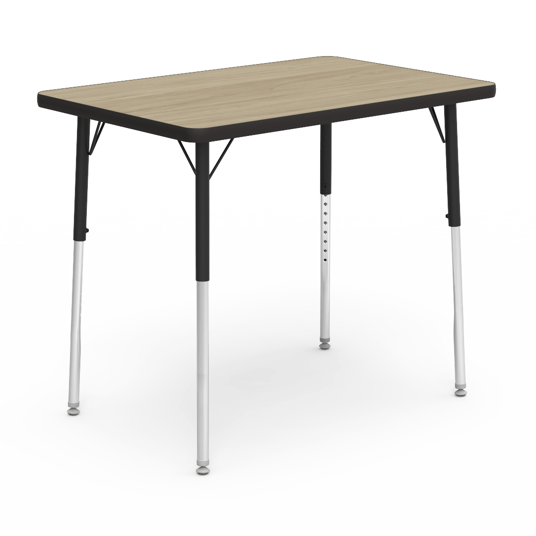 4000 Series Table 24in x 36in Rectangle 22in - 30in Adjustable Dry Creek Plum Char Black Char Black