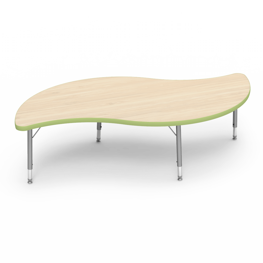 4000 Series Table 30in x 60in Leaf 17in - 25in Preschool - 2nd Grade Asian Sand Green Apple Silver Mist