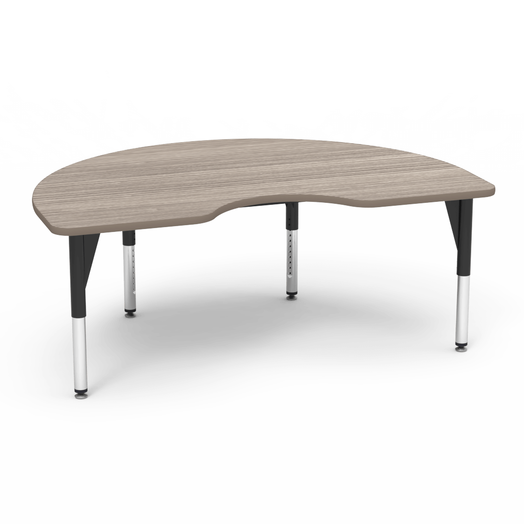 5000 Series Table 48in x 72in Kidney 20in - 29in Adjustable Looks likatre Adobe Char Black