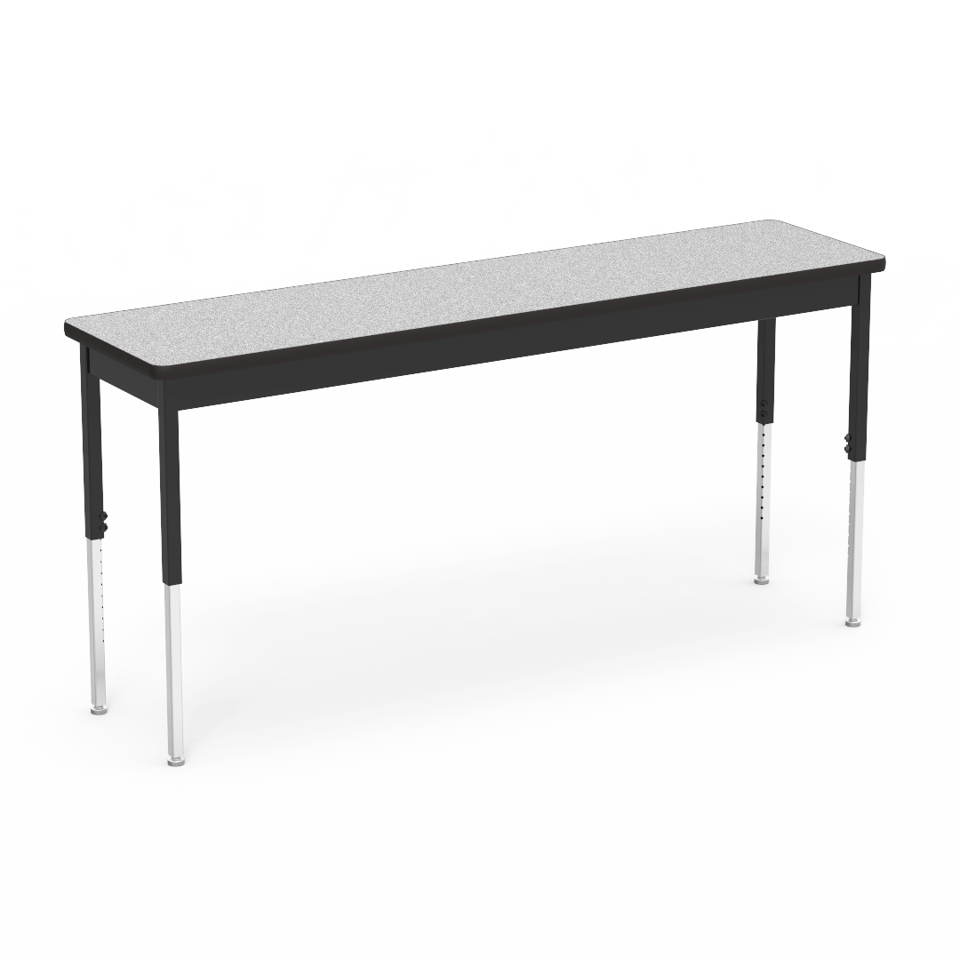 6800 Series Table 18in x 72in Rectangle 24in - 34in Adjustable Grey Nebula Char Black Char Black