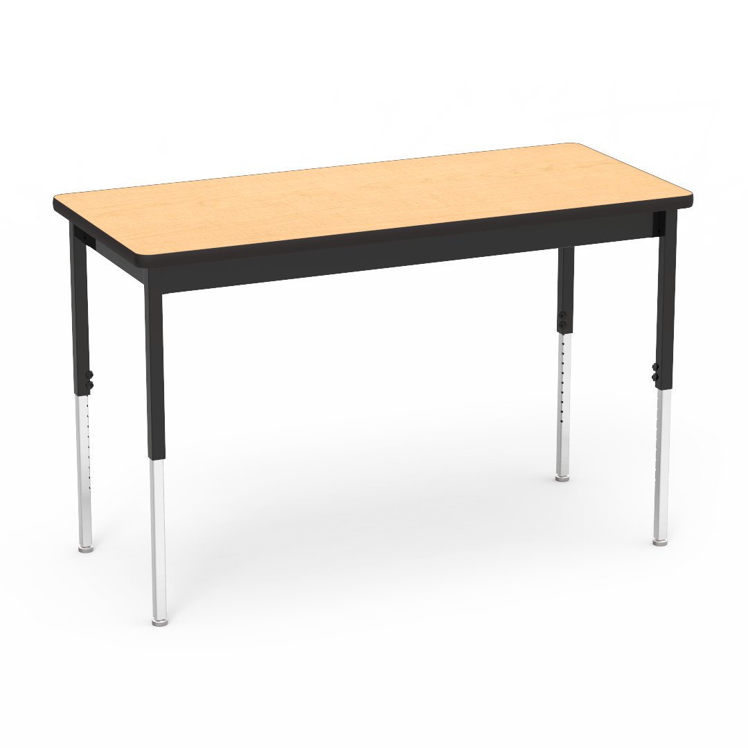 6800 Series Table 24in x 54in Rectangle 24in - 34in Adjustable Fusion Maple Char Black Char Black