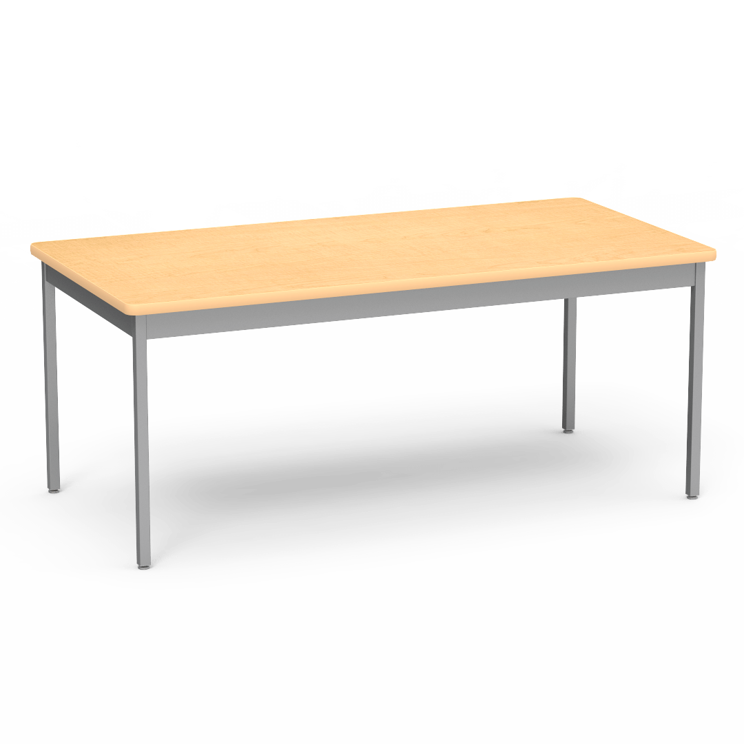 6800 Series Table 36in x 72in Rectangle 30in Fusion Maple Fusion Maple Silver Mist