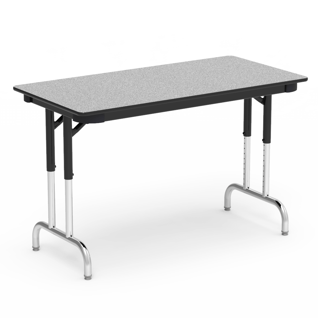 7900 Series Table 24in x 48in Rectangle 22in - 30in Adjustable Grey Nebula Char Black