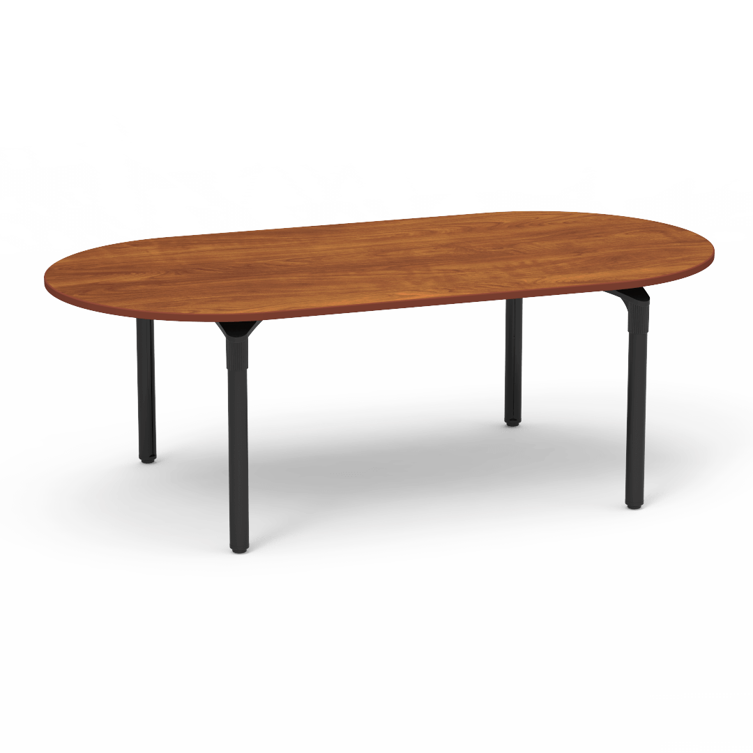 Plateau Series Table 42in x 84in Racetrack 29in Wild Cherry Windsor Cherry Char Black