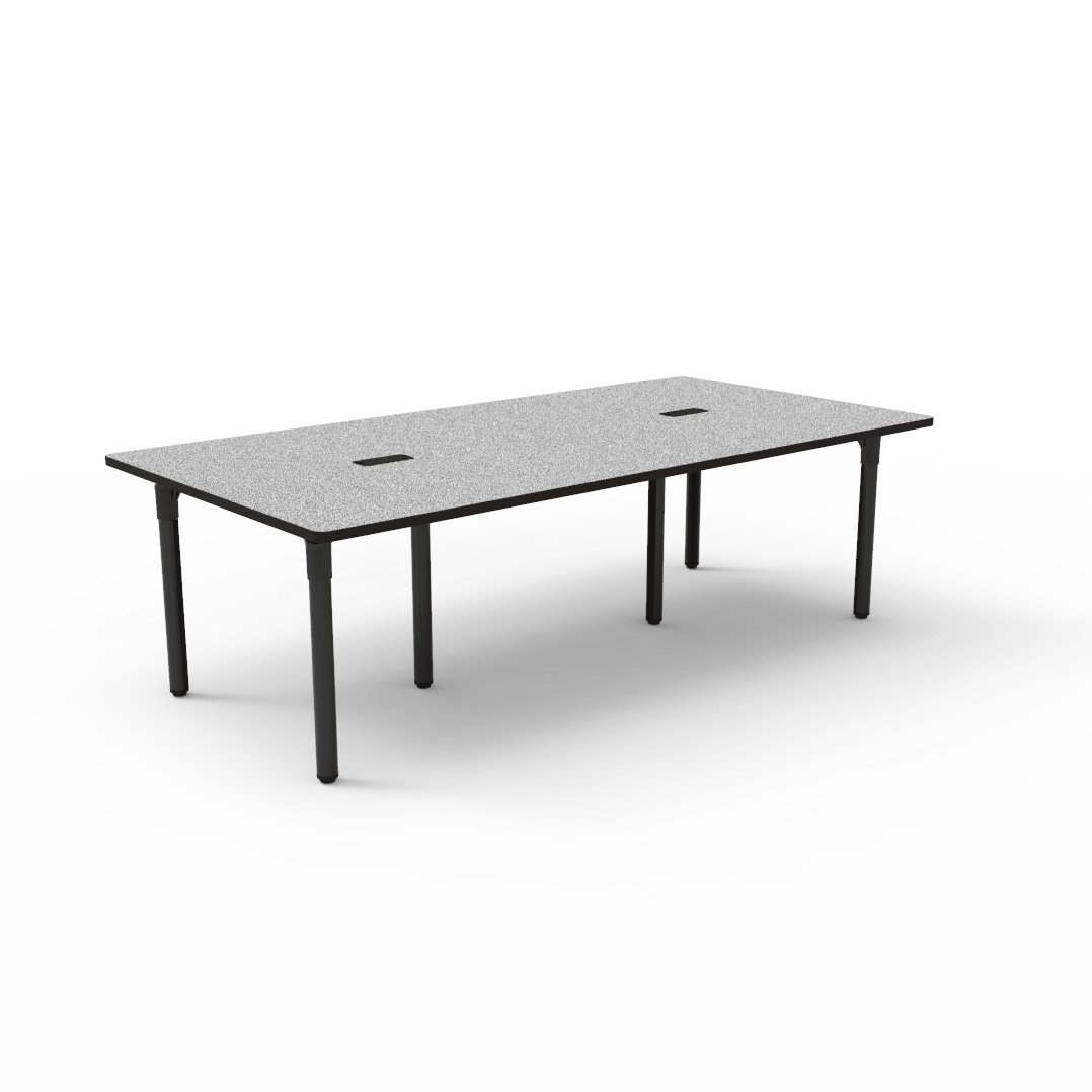 Plateau Series Table 48in x 96in Rectangle 29in Grey Nebula Char Black Char Black