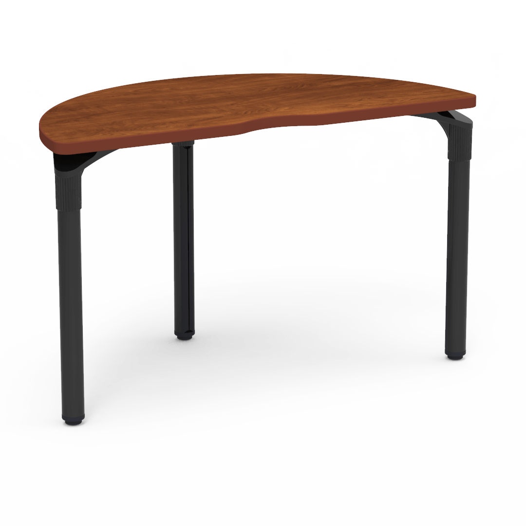 Plateau Series Table 48in Half Round 29in Wild Cherry Windsor Cherry Char Black
