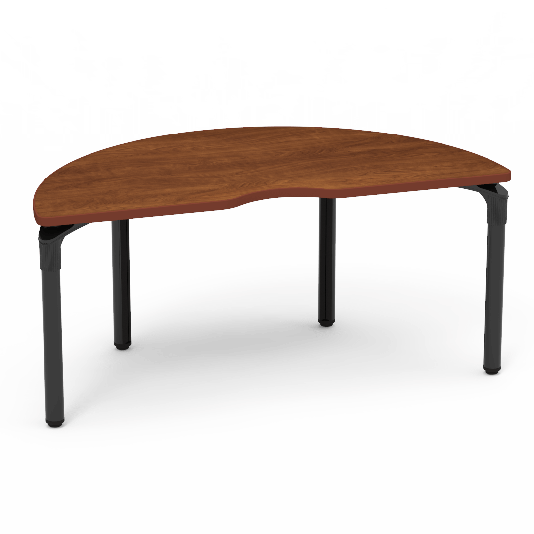 Plateau Series Table 60in Half Round 27in Wild Cherry Windsor Cherry Char Black