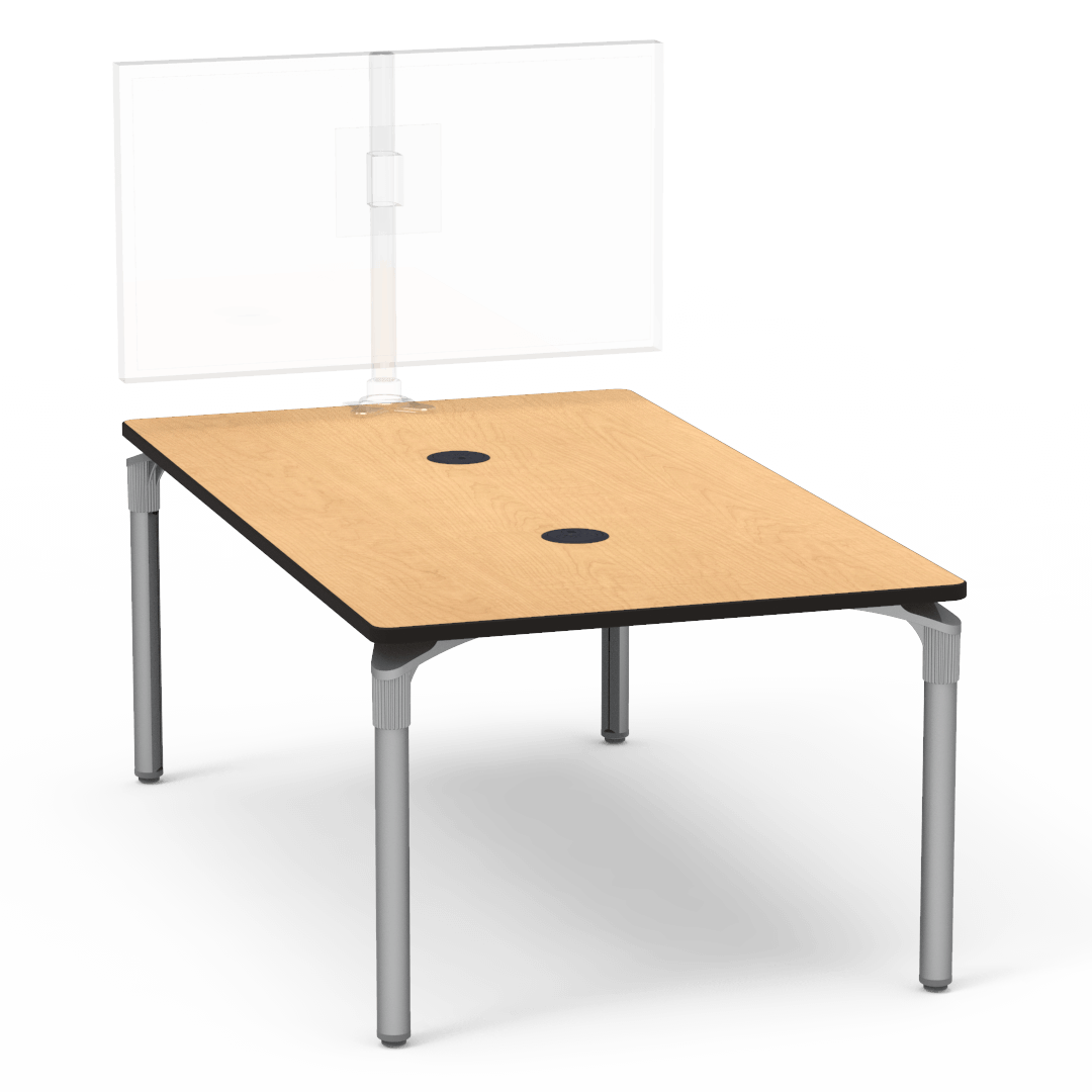 Plateau Series Media Table 42in x 72in Rectangle 29in Fusion Maple Char Black Silver Mist