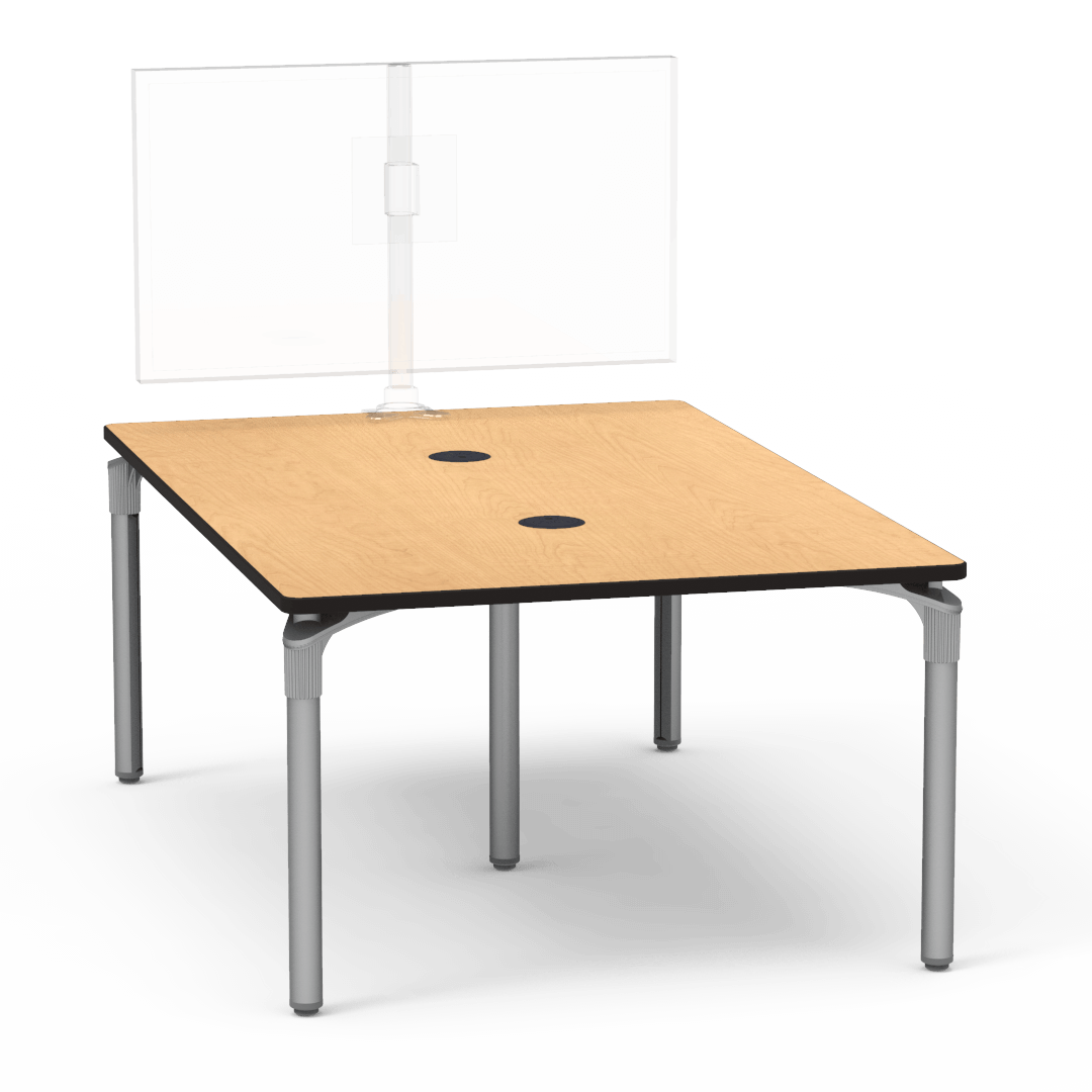 Plateau Series Media Table 48in x 72in Rectangle 29in Fusion Maple Char Black Silver Mist