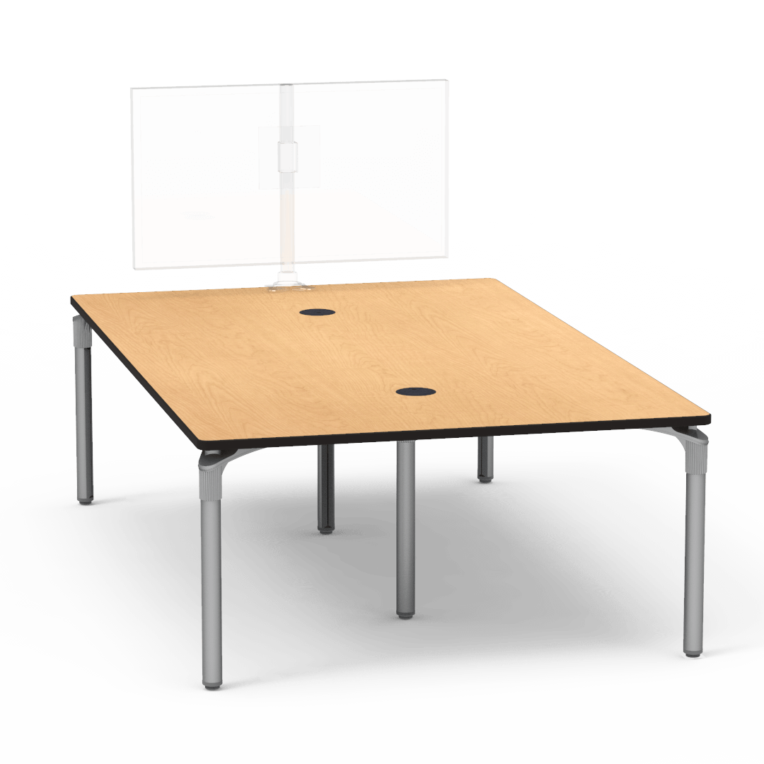 Plateau Series Media Table 60in x 96in Rectangle 29in Fusion Maple Char Black Silver Mist
