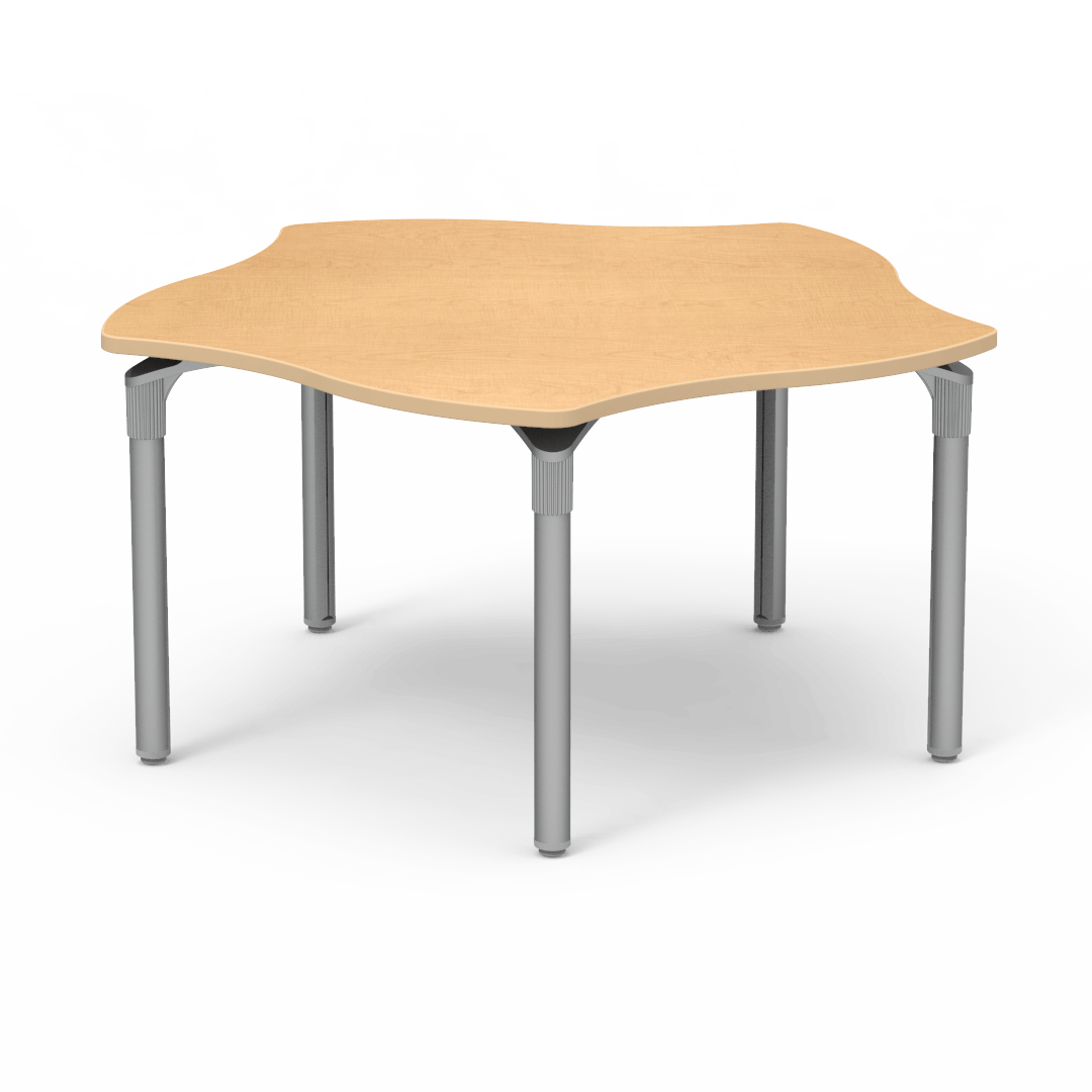 Plateau Series Table 60in Pinwheel 29in Fusion Maple Fusion Maple Silver Mist