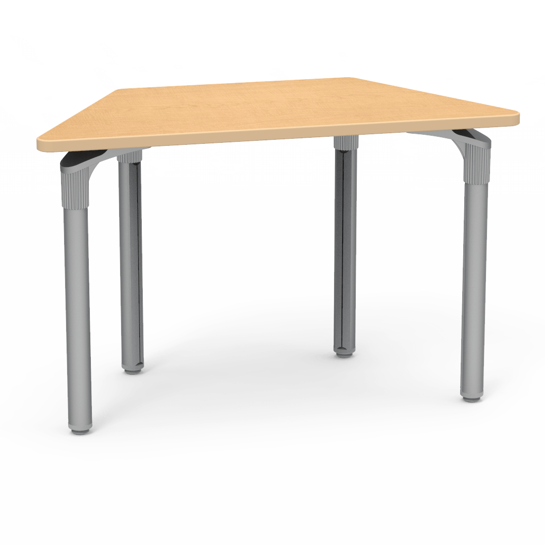 Plateau Series Table 24in x 48in Trapezoid 29in Fusion Maple Fusion Maple Silver Mist