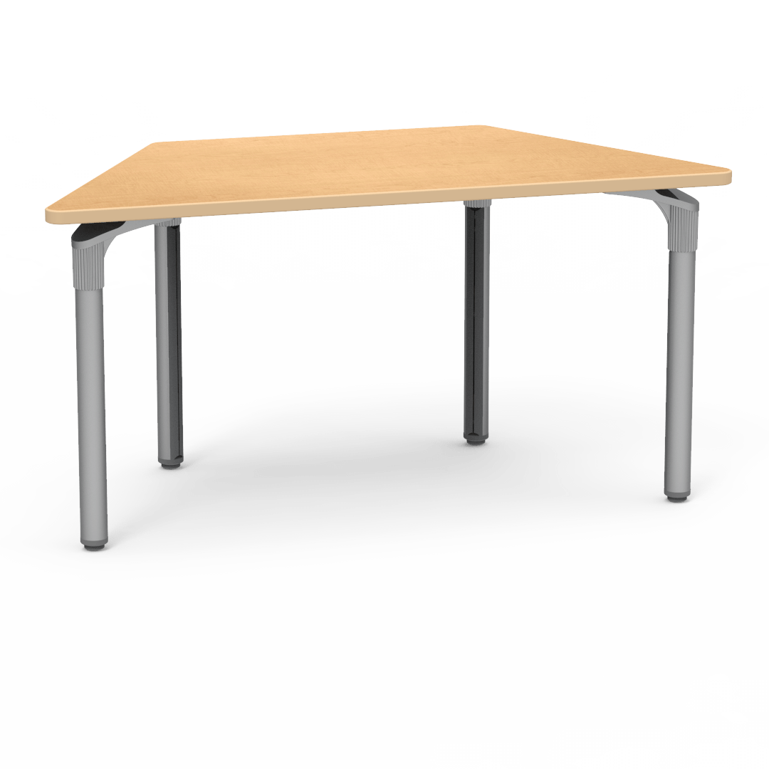 Plateau Series Table 30in x 60in Trapezoid 29in Fusion Maple Fusion Maple Silver Mist