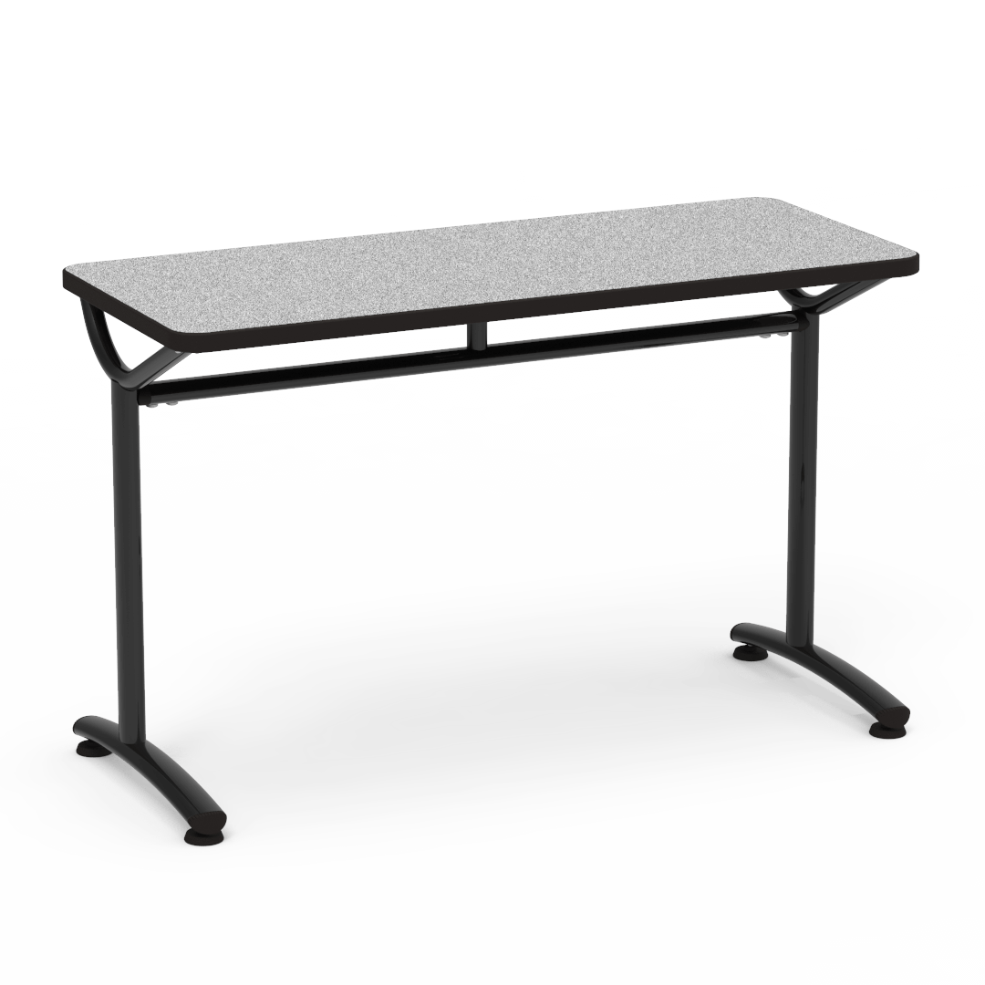 TEXT Series Table 20in x 48in Top 30in Grey Nebula Char Black Char Black