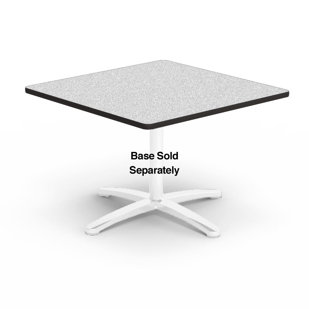Café Table Top 42in x 42in Square Top Grey Nebula Char Black