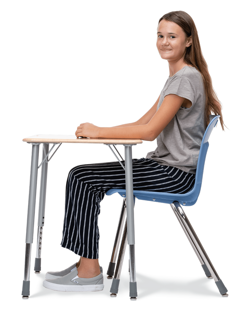 Analogy Series 4-Leg Stack Chair 14in Kindergarten - 2nd Grade Navy Chrome